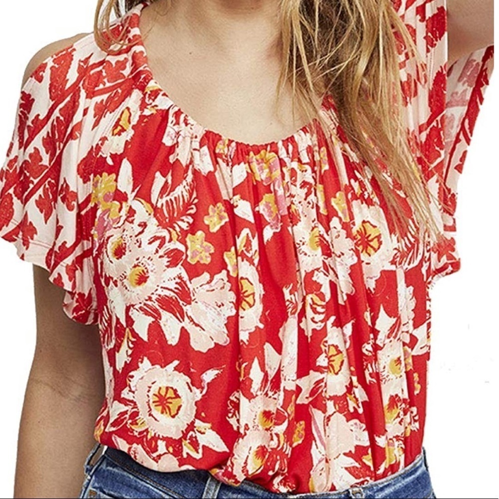 Free People Floral Blouse Sz Small